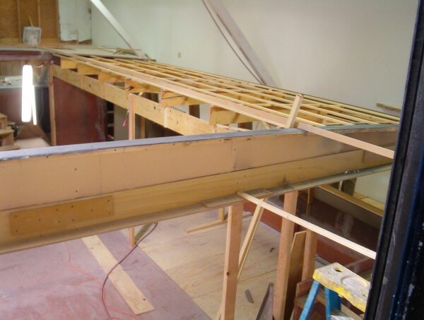 Starboard cabin top support beams